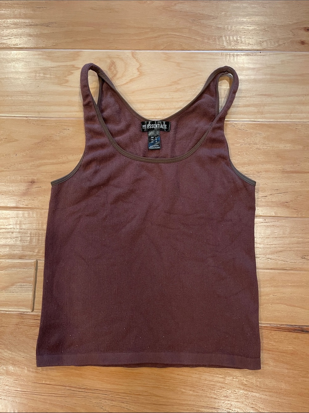 Essentials Ribbed Tank Top in Brown